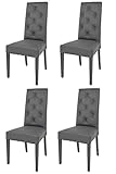 t m c s Tommychairs - 4er Set Moderne Stühle Chantal für Küche und Esszimmer, robuste Struktur aus lackiertem Buchenholz Farbe Dunkelgrau, gepolstert und mit dunkelgrauem Kunstleder bezogen