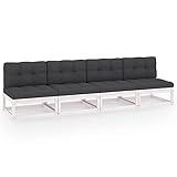 ZEYUAN 4-Sitzer-Gartensofa mit Kissen, Gartenlounge, Garden Sofa, Balkonmöbel, Gartenmöbel, Loungemöbel, Outdoor Sofa, Massivholz Kiefer