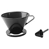 TEMKIN Kaffeefilter, wiederverwendbarer Kunststoff-Kaffeekegel, Kaffeefilter, Hoer-Maker, for Übergießen von Kaffeetassen, Tropfer, Netzsieb mit Messlöffel Teesiebe