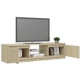 Dioche TV-Schrank, TV-Schrank, reichlich Stauraum, Spanplatte aus gehärtetem Glas, 140 x 40 x 355 cm, TV-Halterung für Hotel im Innenbereich für Schlafzimmer