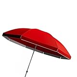 HCZION Sonnenschirm Baldachin Ersatzbespannung, Ersatzbezug Tuch Für 8 Streben/ 10 Streben Strandschirm, 2.2m 2.35m 2.4m 2.6m 2.8m 3m (Color : Red, Size : 340cm/10Ribs)