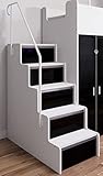 Marlux-Meble Treppe zum Hochbett Etagenbett JSM-4 Glanz mit 5 Schubladen