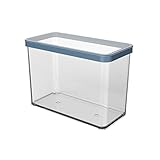 Rotho Loft Vorratsdose Deckel, lebensmittelechter Kunststoff (PP) BPA-frei, transparent/blau, 2.1l, 2,1l (20 x 10 x 14,2 cm)