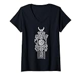 Damen Kuckucksuhr Handgezeichnet Deutschland Coo Coo Vogel Oktoberfest T-Shirt mit V-Ausschnitt