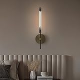 ZGDUGFU Moderne goldene Kupfer-LED-Wandlampe Compatible with Wohnzimmer Schlafzimmer Nachttischkorridor Gang sconce leichte Indoor-Dekoration,Moderne Wandleuchte