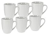 Kaffeetasse 350 ml aus Porzellan - 6er Set/weiß - Kaffeebecher Tasse Becher