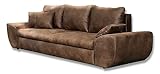 ALIDAM Schlafsofa Bettsofa Big Sofa mit Schlaffunktion und Bettkasten Big Sofa Vintage XXL Sitzer Sofa Couch