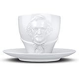 FIFTYEIGHT PRODUCTS / Talent / Kaffeetasse mit Untertasse „Wagner“- Portrait (Porzellan, 260ml, weiß, Made in Germany)