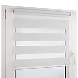 Deco4Me Doppelrollo Klemmfix ohne Bohren - 150 x 160 cm, Weiß - lichtdurchlässige & blickdichte Jalousien zum Klemmen - Duo Rollo für Fenster innen, Klemmrollo - Stoffbreite 146 cm