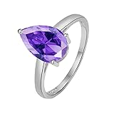 QWUVEDS Exquisiter minimalistischer -Amethyst in Tropfenform Ring Damen Schmuck Geschenk Ring Aus Der Ringe