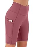 Persit Kurze Sporthose Damen, High Waist Radlerhose Sport Shorts Sommer Laufhose DustyRose L