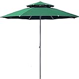 HZH Regenschirm Tischschirm für den Außenbereich, Marktschirm, Terrassenschirme, doppellagiges Sonnenschutz-Design, Außenschirm mit 8 starken Rippen, Neigungsverstellung, für Gärten, Schwimmbäder,