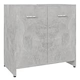 vidaXL Badezimmerschrank Waschbeckenunterschrank Badschrank Kommode Badmöbel Waschtischunterschrank Schrank Betongrau 60x33x61cm Holzwerkstoff