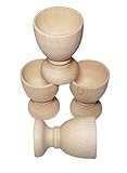 PNL® Eierbecher Set aus unbehandeltem Buchenholz | 4 Stück Eierhalter Holz | Eierständer in Handarbeit hergestellt | Küchen-Zubehör praktisch | Eihalter für Frühstückstisch | Ostern | Geschenkidee