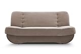 mb-moebel Sofa mit Schlaffunktion, Bettzeugcontainer mit Ziernähten, modernes Interieur, moderner Stil, WohnSchlafJugendSchlafsofa - PAFOS (SORO 13 - Beige)