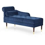 Vesgantti Chaiselongue Samt Recamiere Premium Schlafsofa Relaxliege Sessel Minimalismus Armlehnensofa mit Zylindrisches Lendenkissen