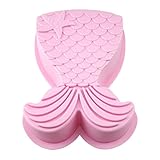 Backform Meerjungfrau Groß Backform Meerjungfrau Kuchenform Silikonform Meerjungfrau Silikon Mermaid Motivform Neuheit Kuchenform Silikonform Seifeform für Kuchen Pudding Schokolade,Zufällige Farbe