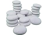 1Kg Weisse Glassteine Strand Beach Deko Stein Kieselstein Streudeko Tischdeko - ca. Ø 3,2 cm