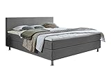 Atlantic Home Collection Edison Boxbett inklusive Rost und H3 Federkernmatratze, Graubraun, 180 x 200 cm