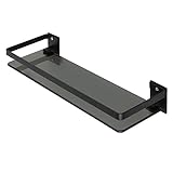 MAVNES Wandregal Wand montiertes Badezimmer temperiertes schwarzes Glasregal, 304 Edelstahl -Badwandregal, Dusch Caddy Storage Shampoo Korb Badezimmer Regal (Color : Noir)