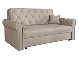 Mirjan24 Sofa Viva Roma III mit Schlaffunktion, 3 Sitzer Polstersofa mit Bettkasten inkl. Kissen, Schlafsofa, Bettsofa, Sofagarnitur, Farbauswahl, Wohnlandschaft (Paros 02)