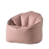 KIZQYN Einzelsofa Lazy Sofa Einzelsofa Stuhl Balkon Freizeit Liegestuhl mit Rückenlehne Schlafzimmer Kleines Sofa Stuhl Stoff Leder Sofa Stuhl Schlafsessel Sofabett (Color : Roze)