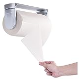 simpletome Küchenrollenhalter Eine Hand Unter dem Kabinett Selbstklebend Papierrollenhalter Frischhaltefolie Halter (Silber)