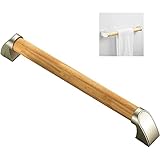 WANZPITS Sicherheitshandgriffe Für Das Badezimmer, Wandmontierte Duschhandgriffe Für Ältere Menschen Schwerlast-Duschhandgriffe Mit Holzmaserung Toilettensicherheitsschienen,A,50cm