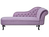 Beliani Retro Chaiselongue Samtstoff rechtsseitig rosa Nimes