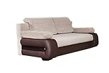 mb-moebel Couch mit Schlaffunktion Sofa Schlafsofa Wohnzimmercouch Bettsofa Ausziehbar - York (Beige + Braun)