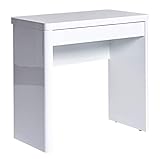 Jahnke CU-LIBRE 80 HG-WS Laptop-Tisch, E1-Holzwerkstoffplatten, beschichtet, hochglanz / weiß, 80 x 5,5 x 76 cm