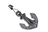 RiloStore 4 STK Tischdeckenbeschwerer Anker Gußeisen Tischdeckengewichte extra schwer Eisen Anker grau Tischdeckenklammern Gewichte Tischdecke Klammer Clip maritim Metallanker