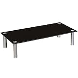 Euro Tische TV-Board TV-Rack Glas in 3 verschiedenen Größen & Farben - perfekt geeignet als Fernsehtisch oder Bildschirmständer, Schwarz-Glas - 70cm