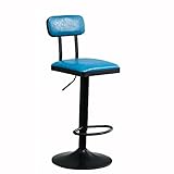 Einstellbare Drehbar Barhocker, Einfache Lift bar Stuhl Rotation bar Stuhl Hohe Hocker Barhocker mit Zurück Home Theke Kunstleder Exterieur-Blau