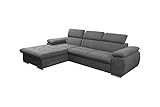 mb-moebel Ecksofa mit Schlaffunktion Eckcouch mit Bettkasten Sofa Couch L-Form Polsterecke NILUX (Dunkelgrau, Eckofa Links)