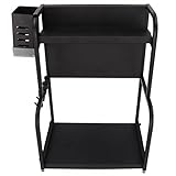 Gewürz-Organizer, multifunktionaler Belüftungs-Massenspeicher, abnehmbares Design, doppellagig, starke Tragfähigkeit, 2 Etagen, Gewürzregal für Küche für Haushalt (schwarz, Standard 30 cm mit Tasse)