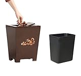 PIPONS Badezimmer Mülleimer Naturholz-Mülleimer Mit Innenfass-Mülleimer Für Zuhause, Badezimmer, Küche, Büro Abfallkorb für Wohnzimmer (Color : C, Size : 37x15.5x22.5cm)