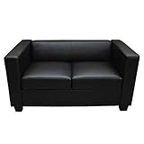 Mendler 2er Sofa Couch Loungesofa Lille - Kunstleder, schwarz