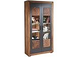 MASSIVMOEBEL24.DE Vitrine Sheesham / Akazie 103x40x201 gebeizt Turin #05