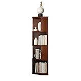FLTRGO 4-stufiger Eckregalständer, dreieckiges Bücherregal aus Holz, Mehrzweckregal, hoher Badezimmer-Eckschrank, for Wohnzimmer, Schlafzimmer, Heimbüro-Dekoration
