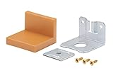 ALUSFERA Winkelverbinder aus Metall mit Abdeckung - Regalbodenträger - Möbelverbinder Set 20 Stück - Rückwandverbinder mit Schrauben - Korpusverbinder Robuster - Buche - 45mm