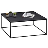 IDIMEX Couchtisch Sofatisch Wohnzimmertisch 80 x 80 cm, Tischplatte und Gestell Metall schwarz lackiert