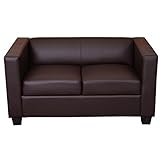 Mendler 2er Sofa Couch Loungesofa Lille - Kunstleder, Coffee