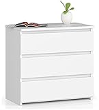AKORD Kommode Set Schubladen Komodenschrank Sideboard| für das Wohnzimmer Schlafzimmer Wohnzimmerschrank | Beistellschrank Holz| Elegantes funktionales Design | Weiß