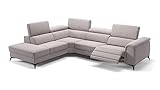 sofanella - Eckcouch Livorno Stoffsofa Wohnlandschaft Big Sofa - Hellgrau