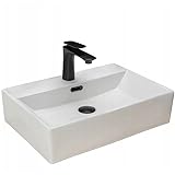 Rea Aufsatzwaschbecken Bonita, Waschtisch Handwaschbecken Spülbecken Waschschale Waschbecken für Badezimmer aus hochwertiger Keramik 510 x 360 x 130 mm (weiß)