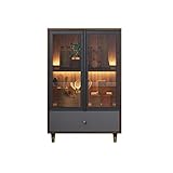 LUCBEI Barschränke Moderner Weinspeicherschrank, Home Bar Küche Sideboardkonsole mit Glastüren und Schublade Glasschrank (Size : S)