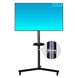 TV-Ständer, schwarz, rollbar, für 14 bis 42 Zoll große LCD-LED-Plasma-Flachbildschirme, mobil mit Rollen und Ablagefläche, max. 400 x 400 mm Beautiful Scenery