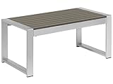 Beliani Praktischer Couchtisch Aluminium 90 x 50 cm Dunkelgrau Salerno