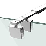 EMKE Haltestange Duschwand Stabilisierungsstange Dusche Haltestange Glasdicke 8-10mm, Dehnbar 700-1200mm Edelstahl Halterung, Eckig, für Walk in-Duschglashalterung, Chrom